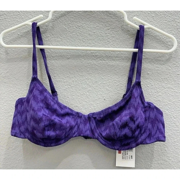 Solid & Striped Large The Eva Top Tonal Zig Zag Blackberry $88 - Picture 2 of 7